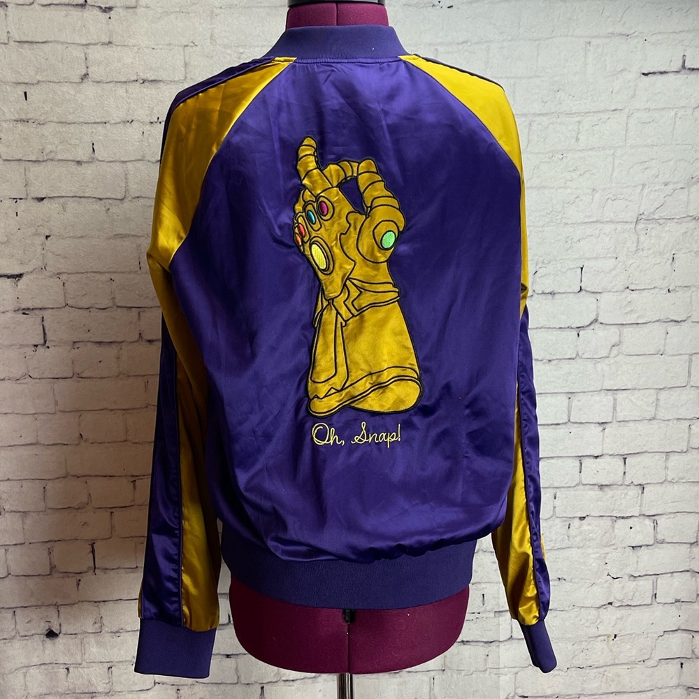 Her universe Marvel avengers size medium thanos oh snap satin bomber jacket